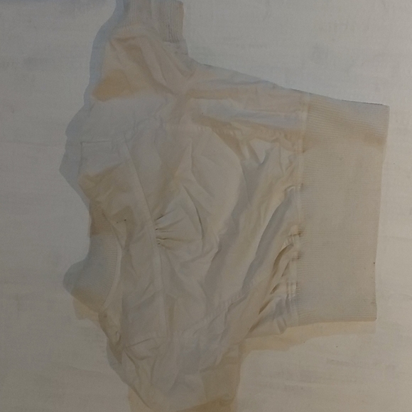 Off white crop top short sleeve button up jacket by seduction M/M - Picture 2 of 2